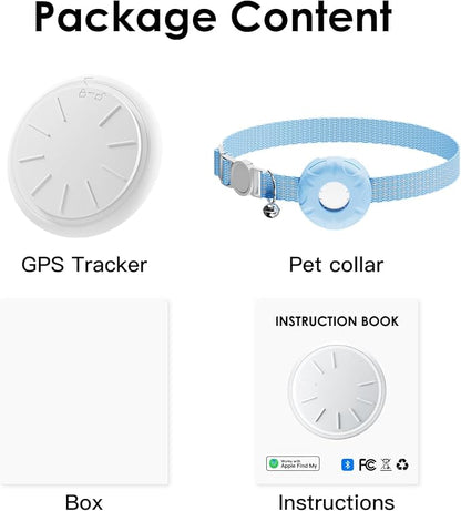 GPS Tracker for Cats - No Monthly Fee Cat Tracker, Waterproof Real-Time Tracking Collar for Pets, Kids,Luggage & Assets | 367-Day Battery Life | iOS Compatible | Anti-Lost Tracker Device (Blue)