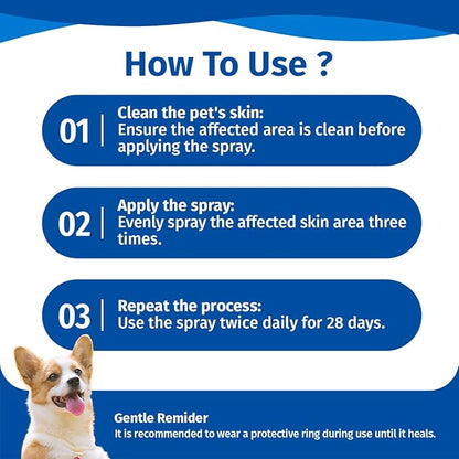 Hot Spot Spray for Dogs, Itch Relief Spray & Hot Spot Treatment for Dogs, Helps Alleviate Allergies Dry Itchy Skin, Wound Care Spray for All Animals, 2.02oz
