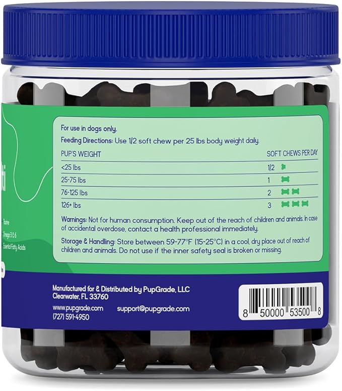PupGrade Daily Multivitamin for Dogs – All-in-One Supplement with Omega Fish Oil, Vitamins A, C, D, E & B Complex for Everyday Health – 90 Soft Chews