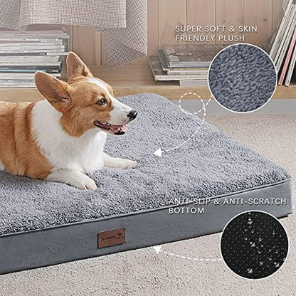 Waterproof Dog Crate Bed for Small Dogs Orthopedic 23x17 Grey