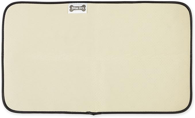 Bone Dry Machine Washable, Ultra Absorbent Pet Mat, Large, 14 x 24, Gray Lattice