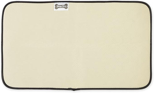Bone Dry Machine Washable, Ultra Absorbent Pet Mat, Large, 14 x 24, Gray Lattice