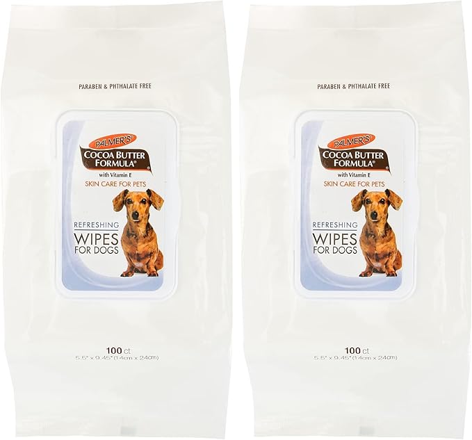 Palmer's for Pets Coconut Oil Refreshing Wipes for Puppies - Palmers Puppy Wipe for Gentle Grooming, 100 Count (Pack of 2)