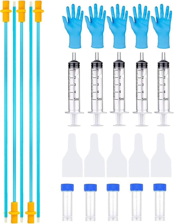 5 Set AI Artificial Insemination Dog Breeding Kit, Canine Breeding Kit, Disposable Canine Artificial Insemination, Dog Insemination Breeder Kit, Canine Breeding Supplies for Large Breeds (7.87 inch)S