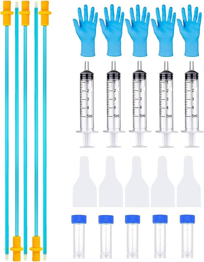 5 Set AI Artificial Insemination Dog Breeding Kit, Canine Breeding Kit, Disposable Canine Artificial Insemination, Dog Insemination Breeder Kit, Canine Breeding Supplies for Large Breeds (7.87 inch)S
