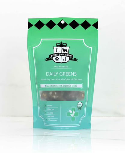Golden Health and Daily Greens Bundle – Soft & Chewy Healthy Organic Dog Treats, Gluten-Free & Allergy-Friendly, Supports Digestive Health, Made in USA – Sensitive Stomach Dog Treats (2-Pack)