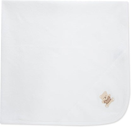 Little Me Blankets for Baby Boys' Swaddling Receiving Blanket, Gentle Bear, 30 x 27 Inches