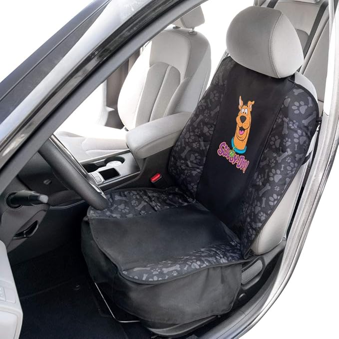 BDK Scooby Doo Waterproof Car Seat Cover for Dogs, Front Seat– Heavy Duty Black Oxford Automotive Front Seat Cover for Pets, Interior Covers for Auto Truck Van SUV