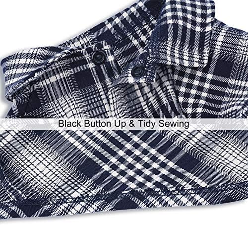 Dog Plaid Shirt for Medium & Large Dogs Gird Tee Snap Clothes Blue#2-3XL