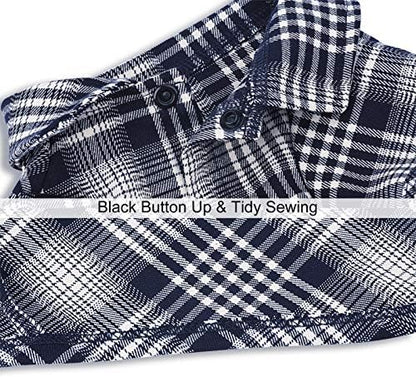 Dog Plaid Shirt for Medium & Large Dogs Gird Tee Snap Clothes Blue#2-3XL