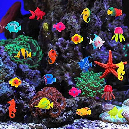 Weewooday 20 Pcs Artificial Moving Fishes Floating