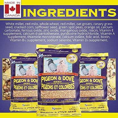 Hagen Pigeon & Dove Seed, Original Formula Bird Food, 6 lb Bag