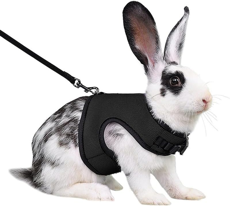 Bunny Harness and Leash Escape Proof Soft Mesh Rabbit Leash and Harness Set