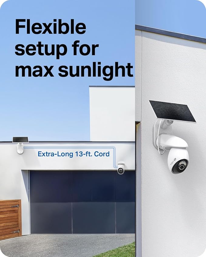 Tapo 4K Outdoor Pan/Tilt Wireless Security Camera - Battery with Solar Charging, 360° Motion Track, 24/7 Capture, Person/Vehicle Detection, Subscription-Free Local Storage or Optional Cloud, C660 KIT