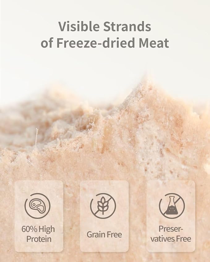 Freeze Dried Dog Treats, 94% Animal Origin Freeze Dried Raw Food, High Protein Healthy Food Toppers & Meal Mixers for Dog (Duck Recipe - 14 Ounce)