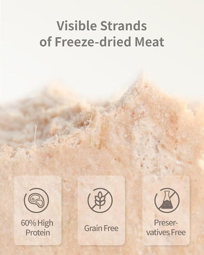 Freeze Dried Dog Treats, 94% Animal Origin Freeze Dried Raw Food, High Protein Healthy Food Toppers & Meal Mixers for Dog (Duck Recipe - 14 Ounce)