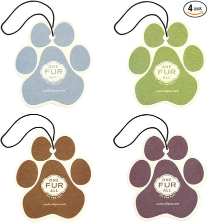 One Fur All Pet House Car Air Freshener - Variety Pack Pack of 4 - Non-toxic Car Air Freshener - Pet-Friendly Air Freshener For Small Spaces & Car - Hanging Odor Eliminating Air Freshener