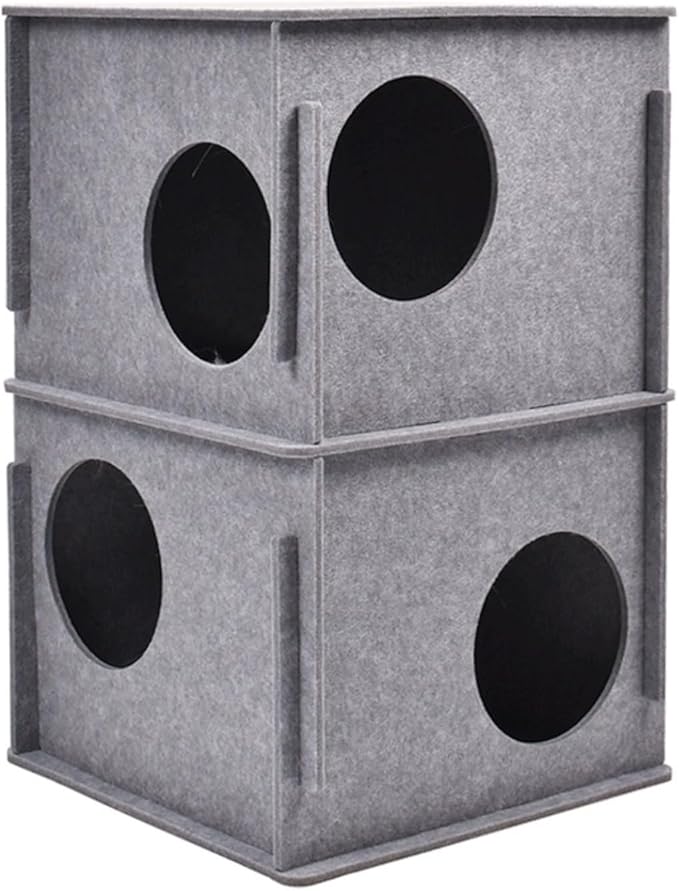 Stacking felt cat nest Cat Tunnel Bed, Cozy Hide and Seek Cat Den, All Season Useful Litter Box, Fun for Cats or Dogs, The Peekaboo Foldable Felt Cat Cave and Cube for Small Medium Large Cats