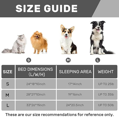 Hollypet Fluffy Dog Cat Bed Pet Couch Beds Plush Soft Warming Washable Puppy Bed for Small Medium Dogs and Large Cats, White, 24" L x 18" W x 10" Th
