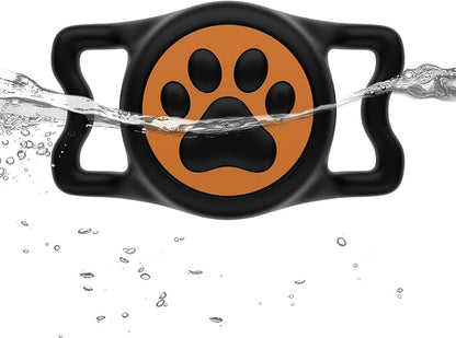 IP68 Waterproof Dog AirTag Holder for Dog Collar, Soft, Stretchy Silicone | Full-Body Protection, Easy Tool-Free Installation, Quiet, No-Dangle Fit, Lightweight, Fits Dog & Cat Collars of All Widths