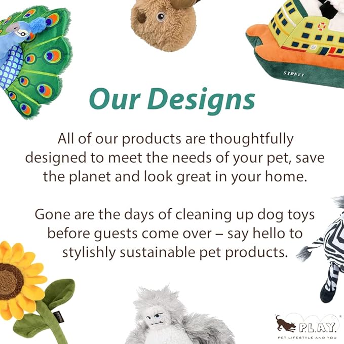 P.L.A.Y. Cute Plush Dog Toys - Vegetable Themed Durable Squeaker Crinkle Plush Chew Toy, Great for Puppies & Small, Medium, Large Dogs - Machine Washable, Recycled Materials (Farm Fresh Corn)
