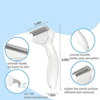 Undercoat Rake for Dogs & Cats, Deshedding Brush for Long haired Pets,Dog Brush for Shedding with Release Button,Best Cat Undercoat Brush&Deshedding Tool for Grooming