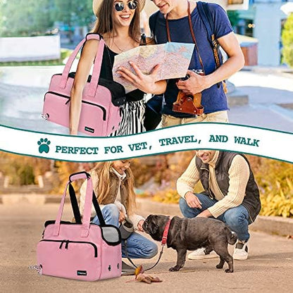 PetAmi Small Dog Purse Carrier, Airline Approved Soft Sided Tote, Pink