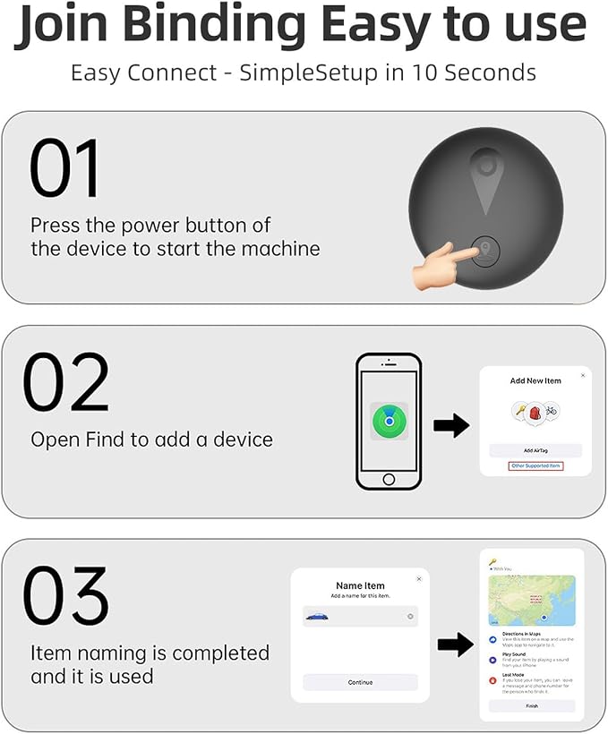 Undetectable GPS Tracker for Vehicles - Real-Time Tracking, No Monthly Fee/No SIM Card, Works with iOS Find My | Mini Hidden Magnetic GPS Locator, Ultra-Slim, IP68 Waterproof, 12-Month Working Time