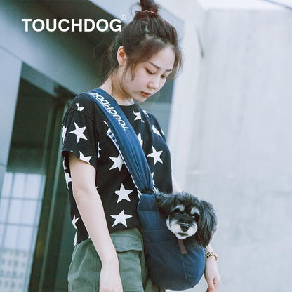 Pet Life ® Touchdog 'Toga-Bark' Over-The-Shoulder Hand-Free Back-Support Pet Carrier Purse Fashion Cat and Dog Carrier with Built-in Pockets