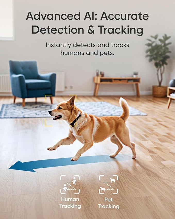 eufy Security 4K Indoor Camera E30 -No Subscription,360° Pan Tilt,AI Auto Tracking,Color Night Vision,Pet/Baby/Nanny Camera with Two-Way Audio,AI Human/Pet Detection,Works with HomeKit((2-Pack)