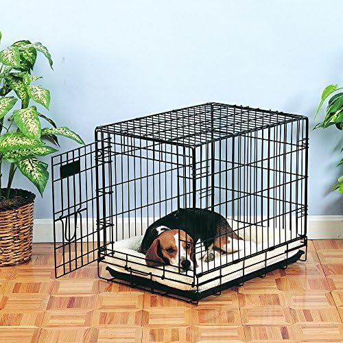 Slumber Pet Sherpa Crate Pet Bed with Bumper-Style Cushioning for Comfort in Crate