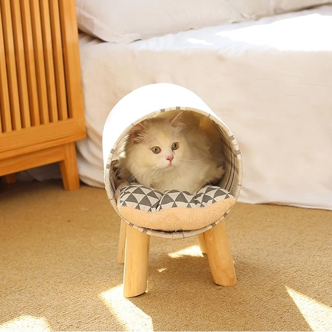 Pet Beds，Cylindrical cat Bed, Tunnel cat Bed, Removable and Washable Cotton pad, Summer cat Litter, Summer cat Supplies, pet Bed, cat Hammock on high Stand, All Seasons