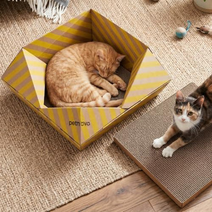 Petnovo Cat Scratcher Bed, Foldable Collapsible Design, Outdoor Cat Bed