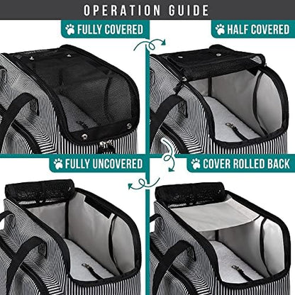 PetAmi Small Dog Purse Carrier, Airline Approved Soft Sided Tote, Stripe