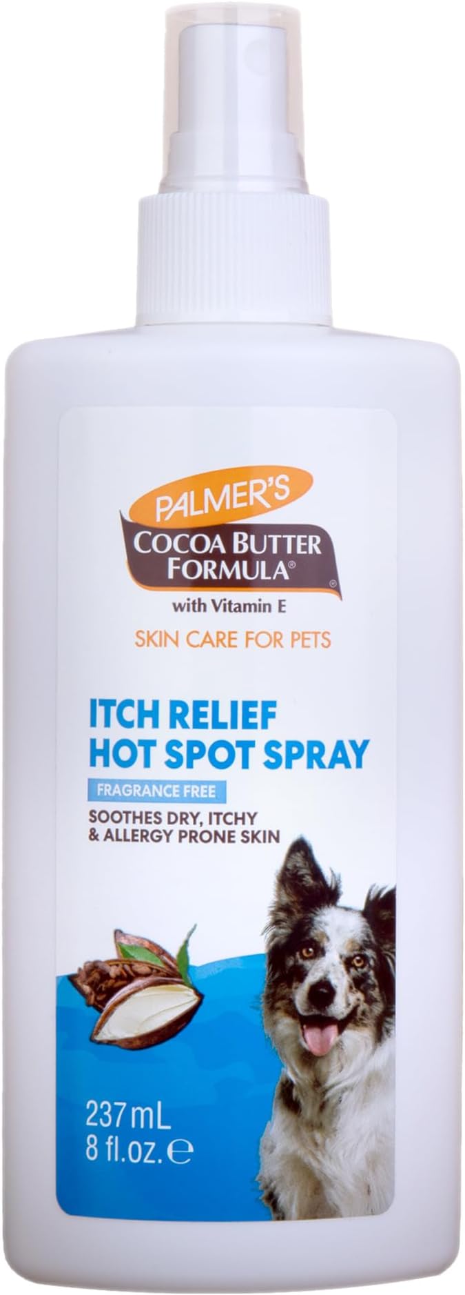 Palmer's for Pets Itch & Hot Spot Relief Spray with Cocoa Butter 8oz; Dog Skin Conditioner Spray with Vitamin E and Cocoa Butter, Skin Allergy Spray for Dogs