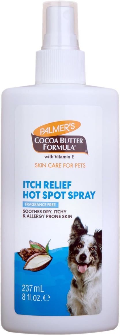 Palmer's for Pets Itch & Hot Spot Relief Spray with Cocoa Butter 8oz; Dog Skin Conditioner Spray with Vitamin E and Cocoa Butter, Skin Allergy Spray for Dogs