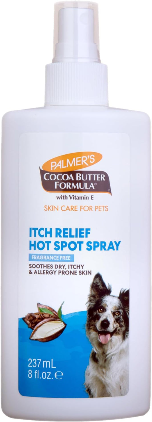 Palmer's for Pets Itch & Hot Spot Relief Spray with Cocoa Butter 8oz; Dog Skin Conditioner Spray with Vitamin E and Cocoa Butter, Skin Allergy Spray for Dogs