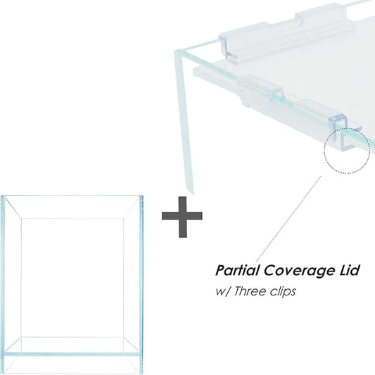 Nano Tall Rimless Aquarium Low Iron Frameless Fish Tank, Extra Clear with Floating Air Style, for Aquariums or Terrariums