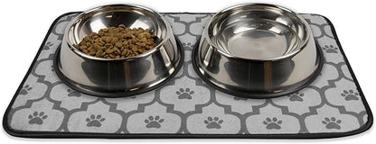 Bone Dry Machine Washable, Ultra Absorbent Pet Mat, Large, 14 x 24, Gray Lattice