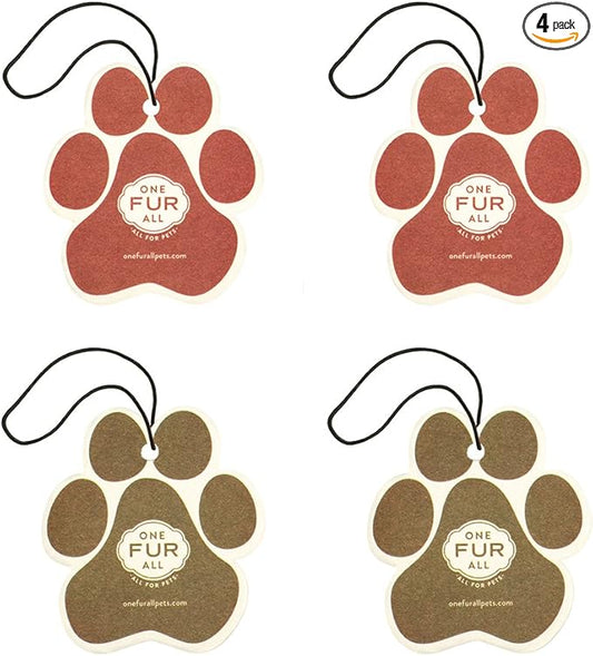 One Fur All Pet House Car Air Freshener - Fall Mix Pack of 4 - Non-toxic Car Air Freshener - Pet-Friendly Air Freshener For Small Spaces & Car - Hanging Odor Eliminating Air Freshener