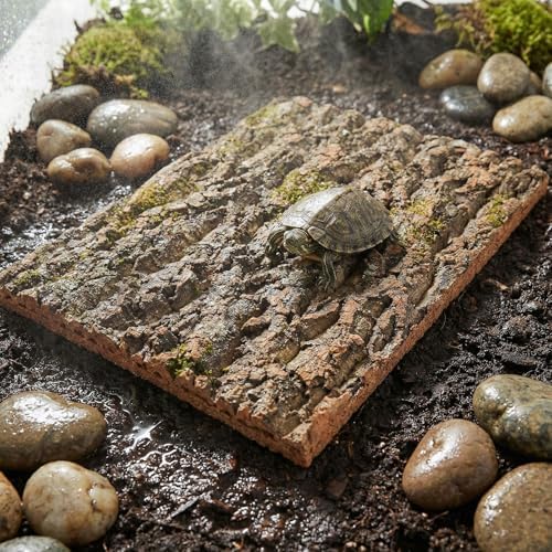 DECHOUS 3Pcs Natural Cork Bark Reptile Terrarium Background, 15.8x12 Inch
