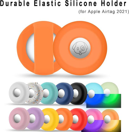 for Airtag Holder for Dog Collar, Cibaabo Silicone Air Tag Case Cover | for 0.8-1.2inch Pet Collar | doesn't dangle | Compact | Easy Installation | Compatible with Apple Airtags
