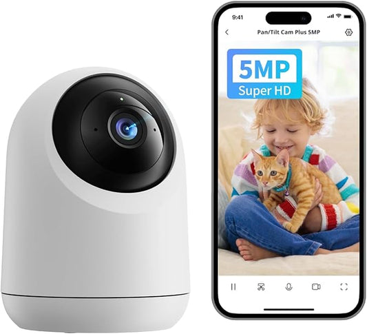 SwitchBot 3K/5MP Indoor Camera - Pan/Tilt Baby & Pet Monitor, 2.4G Wi-Fi, Night Vision, 2-Way Audio, 360° Tracking, Privacy Mode, Alexa, Cloud & SD Storage.
