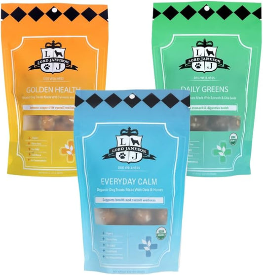 Wellness Dog Treats Bundle – Dog Wellness Bites, Healthy Organic Treats (3-Pack)