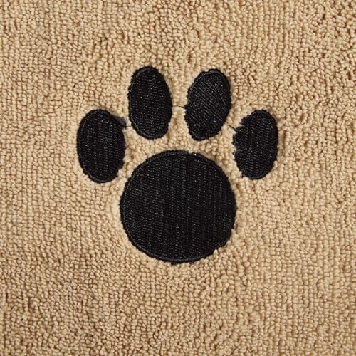 Bone Dry Pet Grooming Towel Collection Absorbent Microfiber X-Large, 41x23.5, Embroidered Taupe (Pack of 12)