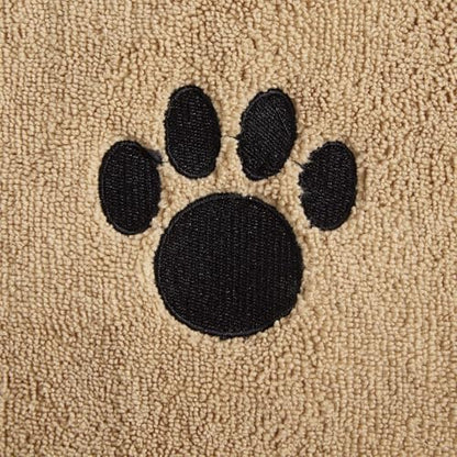 Bone Dry Pet Grooming Towel Collection Absorbent Microfiber X-Large, 41x23.5, Embroidered Taupe (Pack of 12)