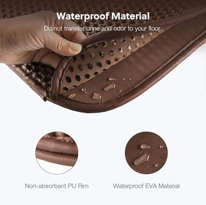 WePet Cat Litter Mat, Kitty Litter Trapping Mat, Honeycomb Double Layer Mats, No Phthalate, Urine Waterproof, Easy Clean, Scatter Control, Catcher Litter Tray Box Rug Carpet