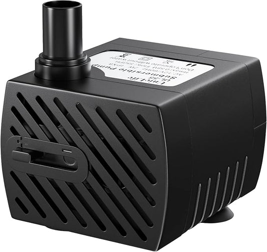 Uniclife Pet Replacement Pump 60 GPH 2W 2ft High Lift Quiet Pump for Smart Pet Fountains 12 V Compact Submersible Water Pump with 120 V Converter Adaptor for Nano Fish Tanks Bowls Up to 5 Gallons