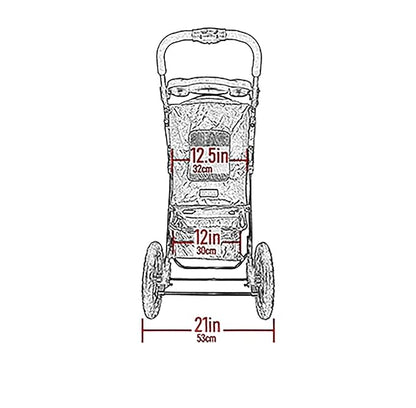 Pet Gear No-Zip NV Pet Stroller for Cats/Dogs, Zipperless Entry, Easy One-Hand Fold, Gel-Filled Tires, Plush Pad + Weather Cover Included, Orchid
