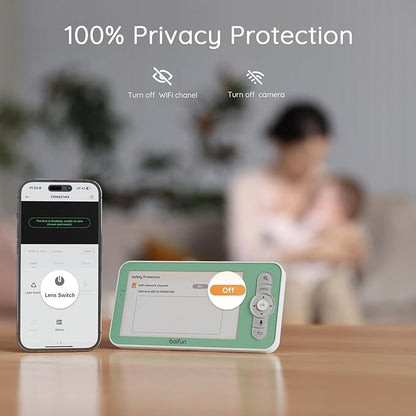BOIFUN 2026 Upgraded 2K WiFi Baby Monitor with Camera and Audio, Smart Night Light, APP & 5" Split-Screen Control, Motion/Cries/Sound/Custom Alarm Zone Detect, Auto Tracking, Humidity Temp Detect